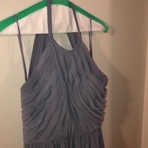 Theia dusty blue bridesmaids dress